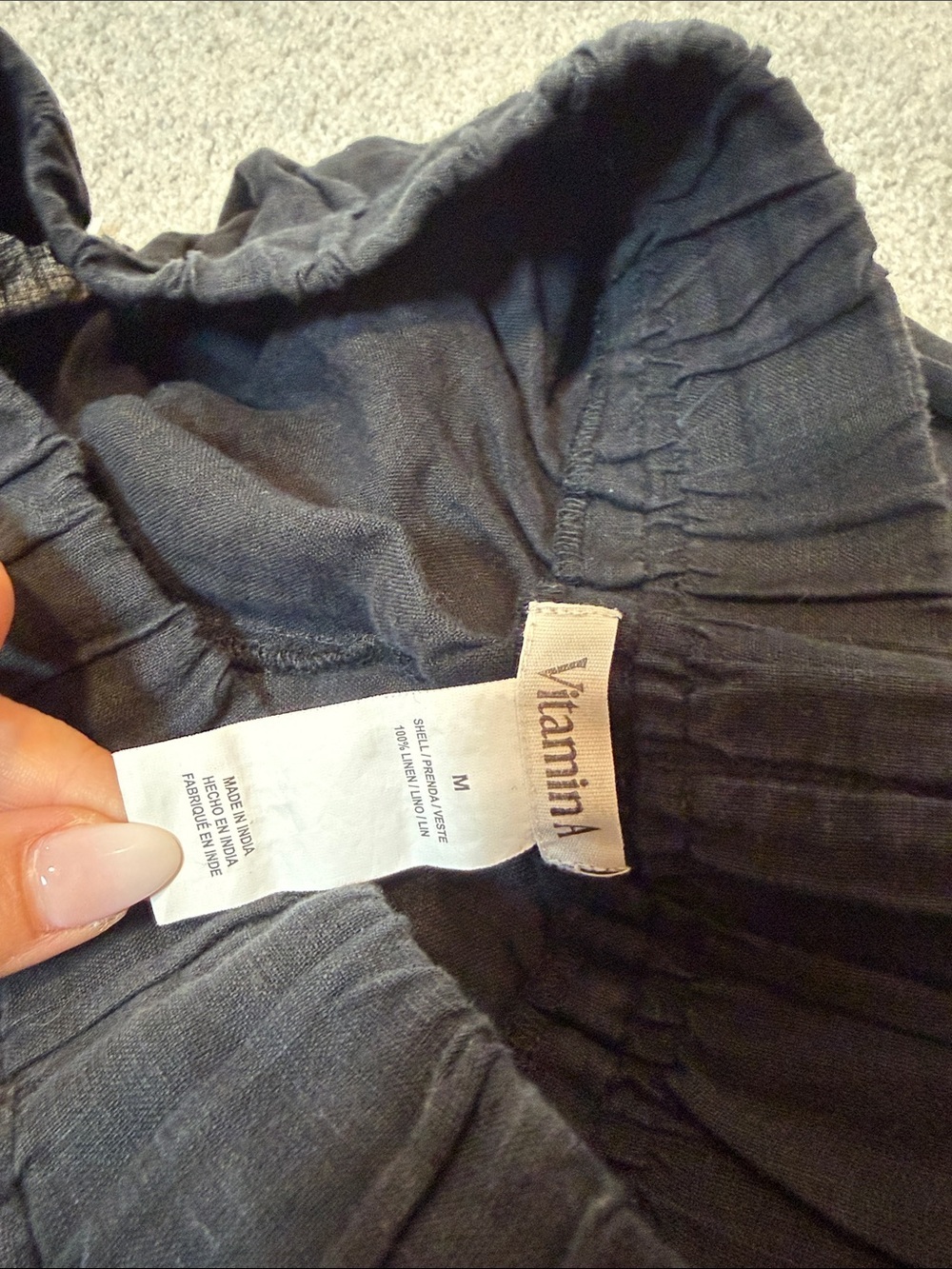 Vitamin A Tallows Linen Wide Leg Pant - Black EcoLinen - Picture 3 of 5